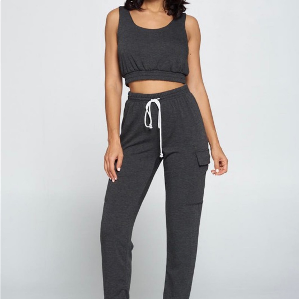Lounge Streetwear Grey Set Matching Joggers